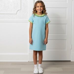 VTG Maggie Breen Lime Green and Blue Dress